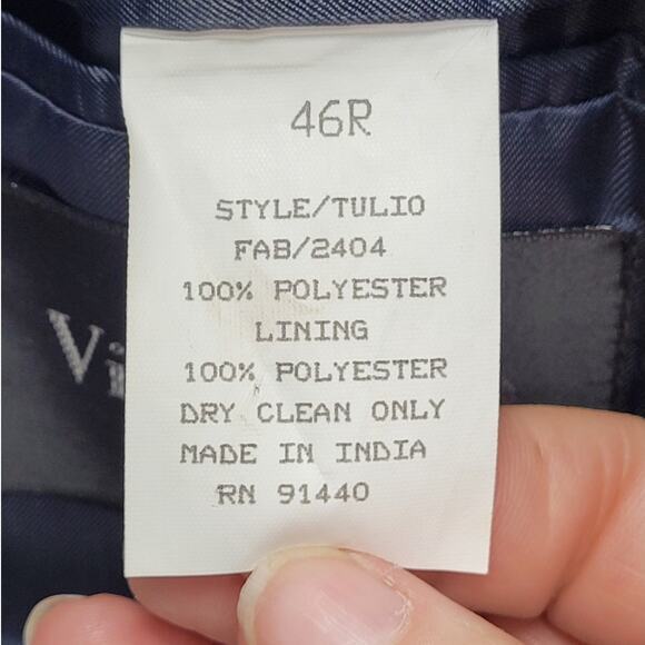 Vicci Uomo Italian Black Stripe 5 Button Single Breasted Blazer Suit Jacket - Picture 11 of 15